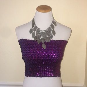 1970’s Purple Sequined Tube Top by Toppettes